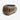 Brown and black fabric pouch with a strap on a white background