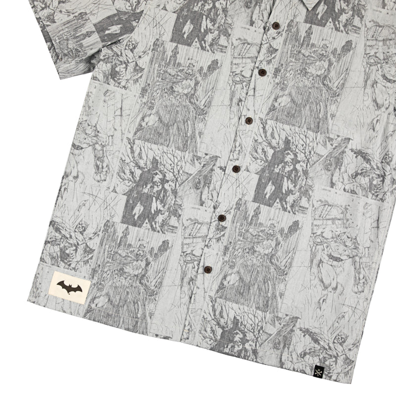 Batman Woven All Over Comic Print Button-Down Shirt