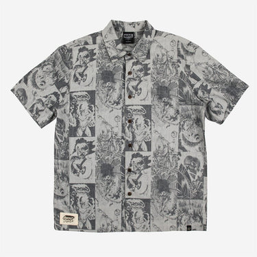 Ghost Rider All Over Comic Print Button-Down Shirt - Heroes & Villains-Marvel-Button-Down