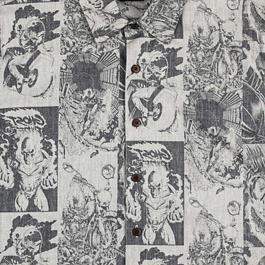 Ghost Rider All Over Comic Print Button-Down Shirt - Heroes & Villains-Marvel-Button-Down