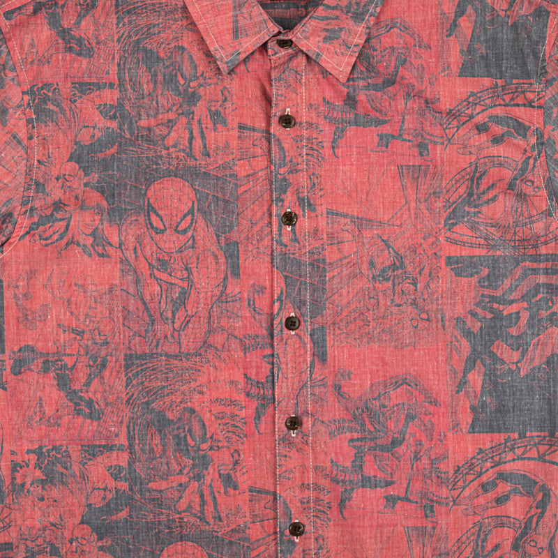 Spider-Man All Over Comic Print Button-Down Shirt
