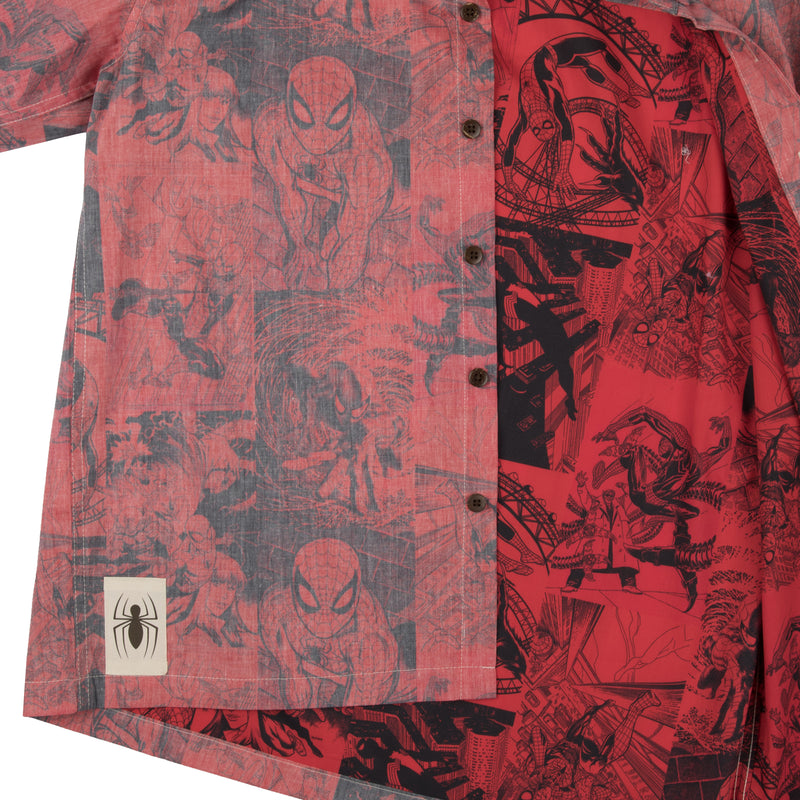 Spider-Man All Over Comic Print Button-Down Shirt
