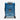Blue suitcase with geometric design on a white background