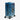 Blue suitcase with geometric design on a white background