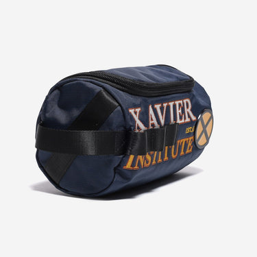Navy blue pouch with 'Xavier Institute' text and logo on a white background