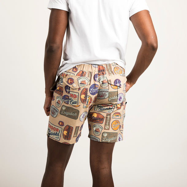 Return Of The Jedi Destinations Belted Shorts