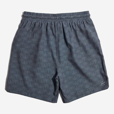 Gray mandalorian patterned shorts on a white background