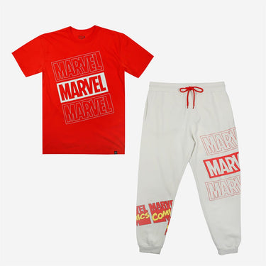 Marvel Red Brick Lounge Set - Heroes & Villains-Marvel-Loungewear Set