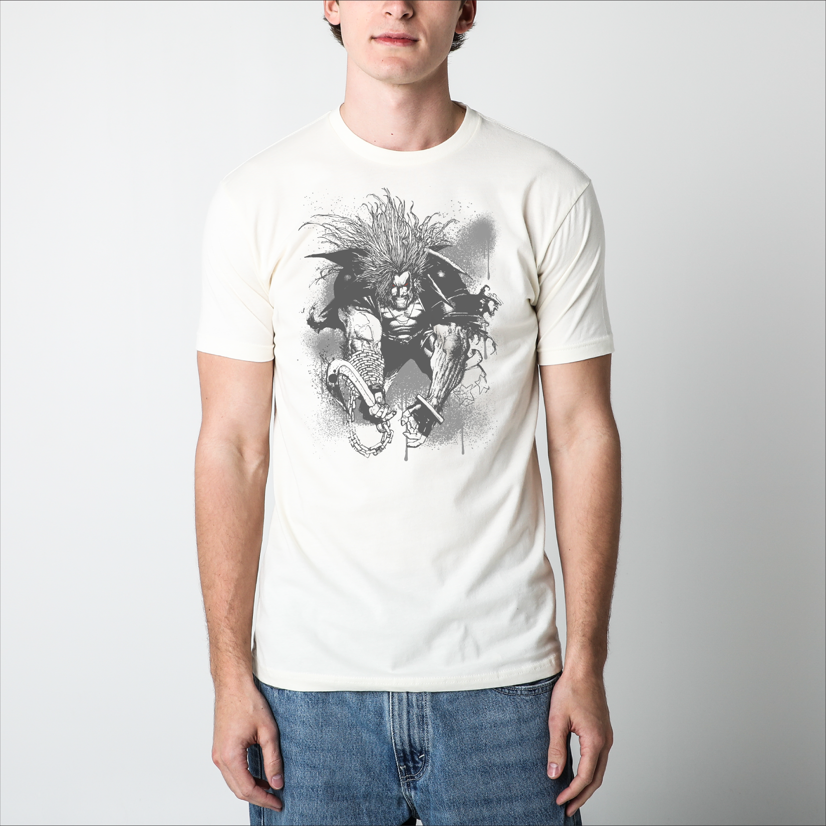 Lobo With Hook Natural Tee