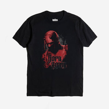 Front view of Marvel Daredevil The Masked Man black t-shirt