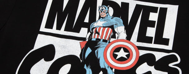 Marvel Comics Captain America Black Tee