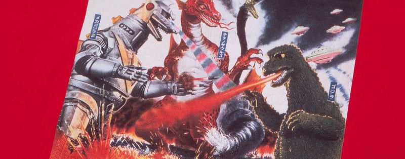 Godzilla Red & White Raglan