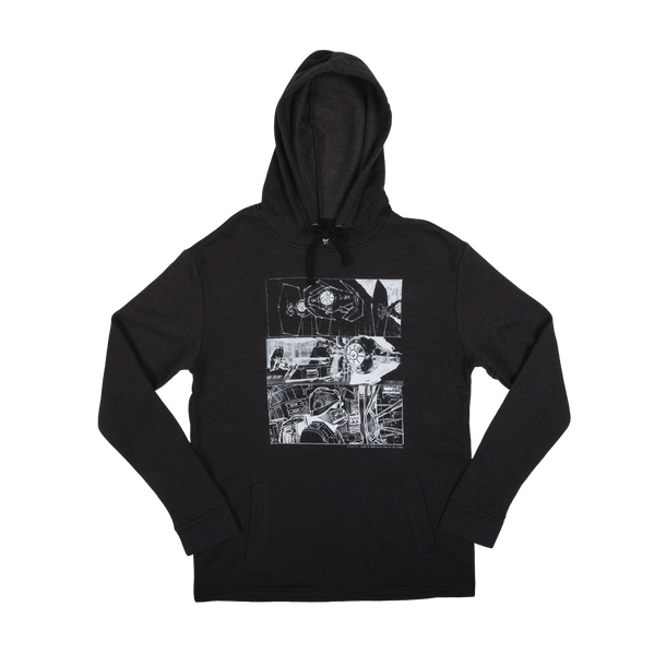 TIE Fighter Storyboard Collage Charcoal Hoodie