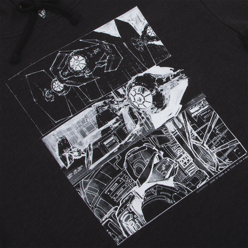 TIE Fighter Storyboard Collage Charcoal Hoodie