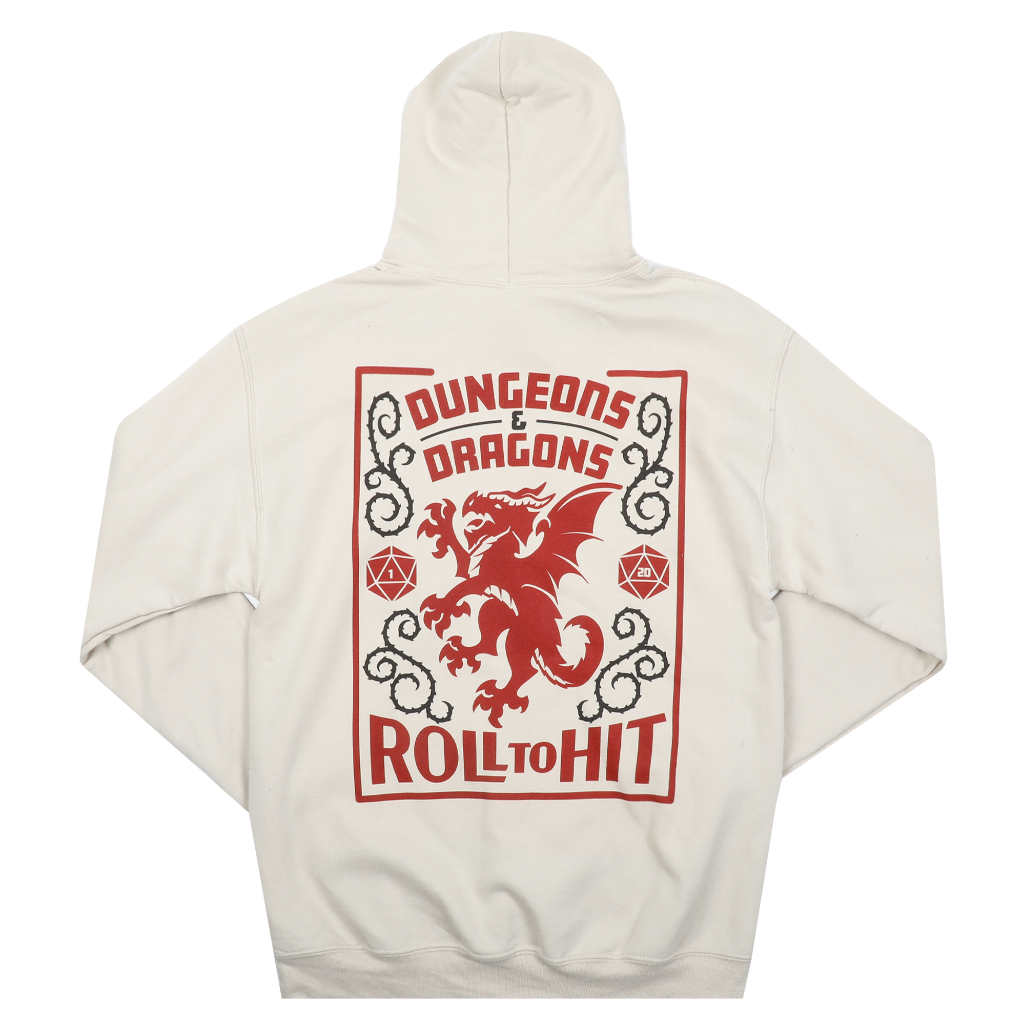 D&D Roll to Hit Heraldry Red Dragon Natural Hoodie