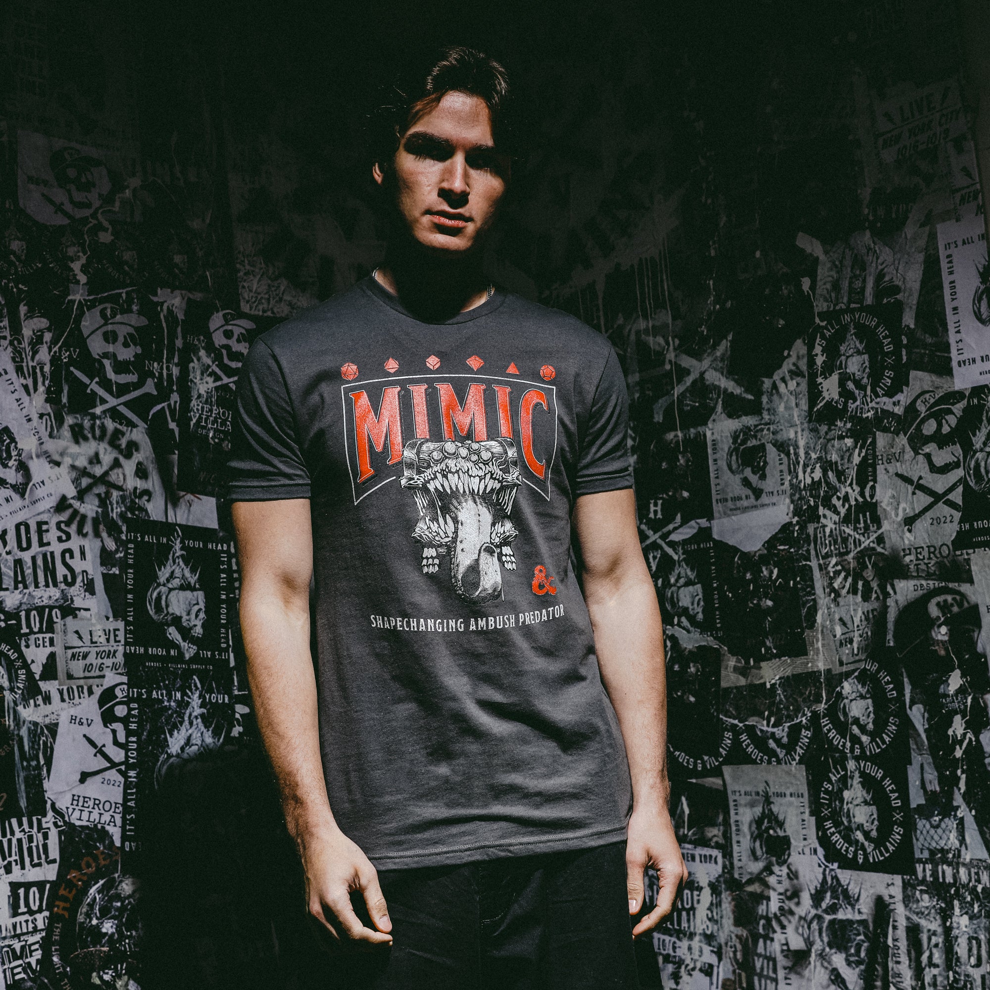 Mimic Shapechanging Ambush Predator Charcoal Tee