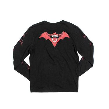 Batman & Joker Bats Mash-Up Black Long Sleeve Tee 
