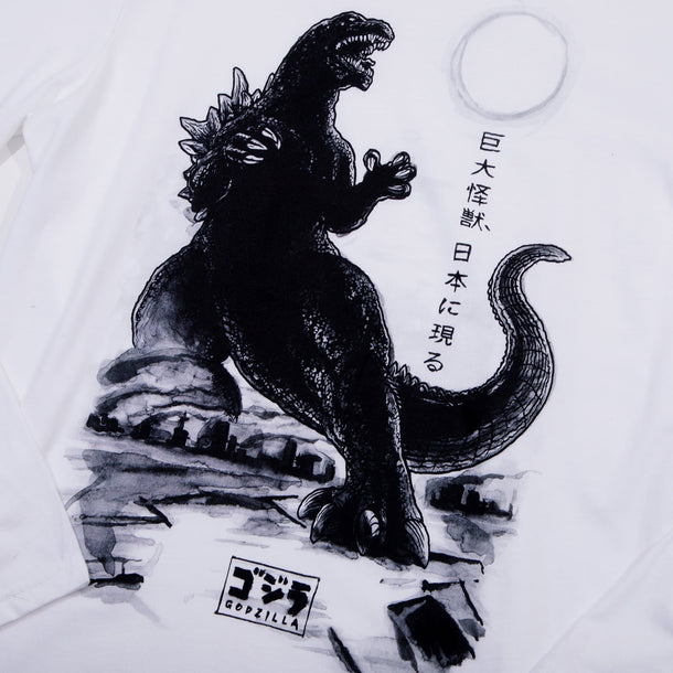 Godzilla White Long Sleeve