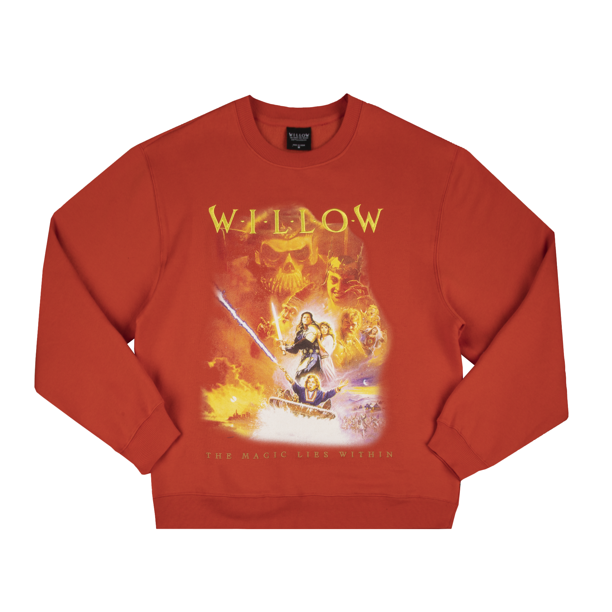 Willow Vintage Poster Orange Crew Neck Sweatshirt