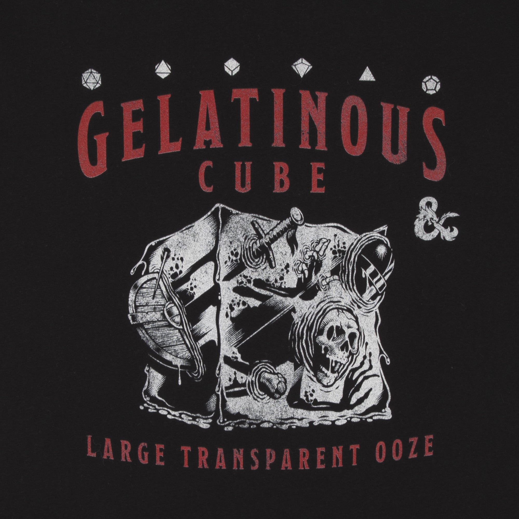 Gelatinous Cube Large Transparent Ooze Black Tee