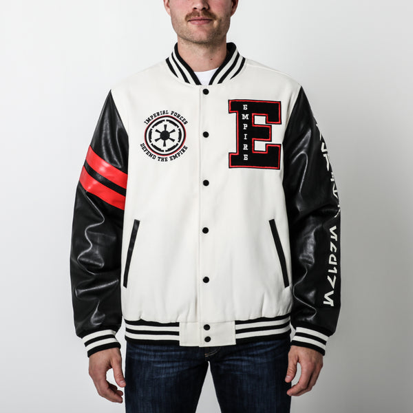 Let's be in trend! Button-Down Varsity Jacket A Premium quality