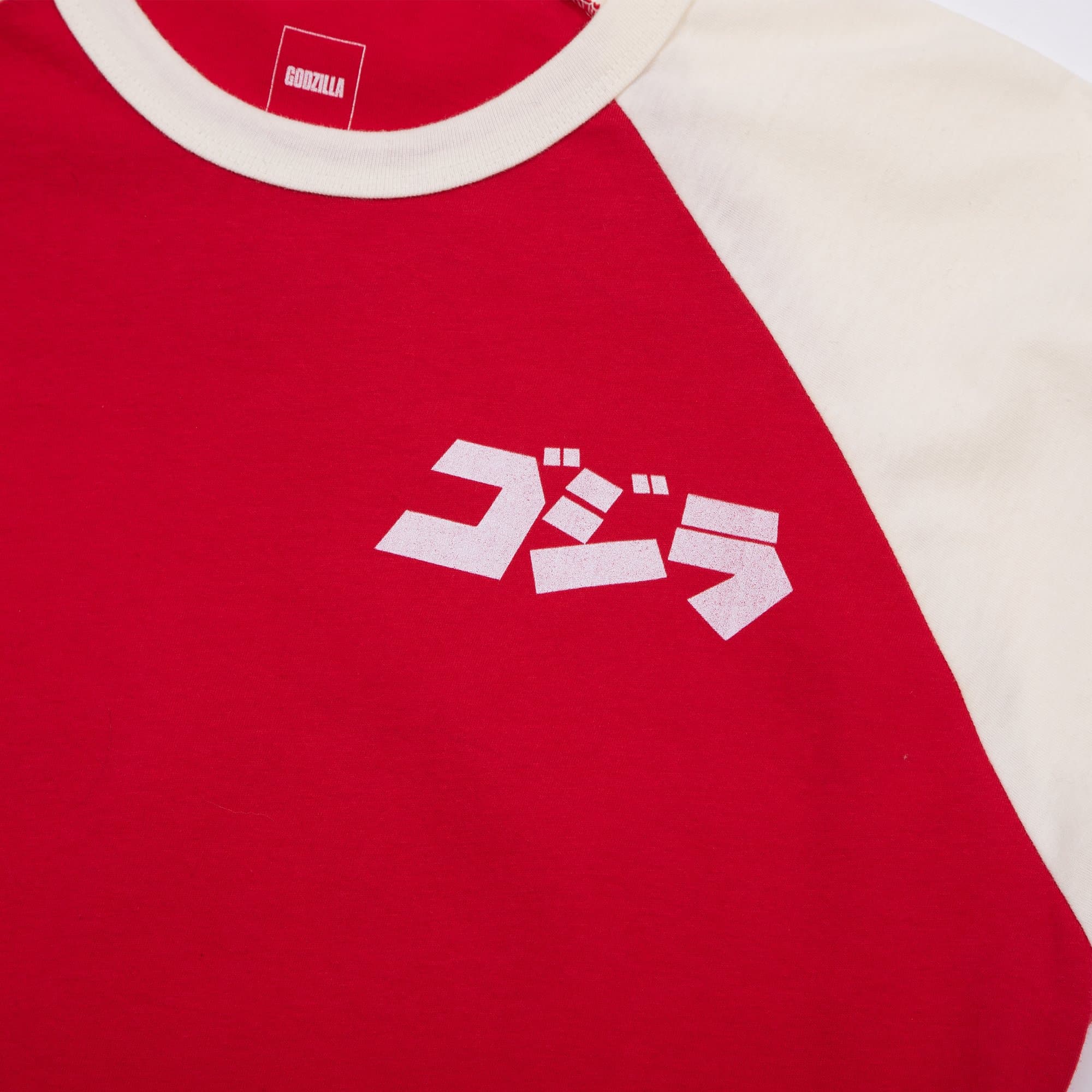 Godzilla Red & White Raglan