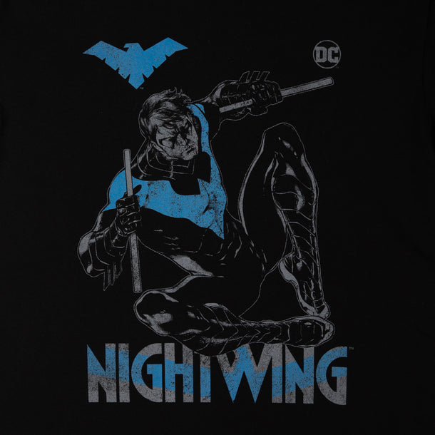 Nightwing & Escrima Sticks Black Tee