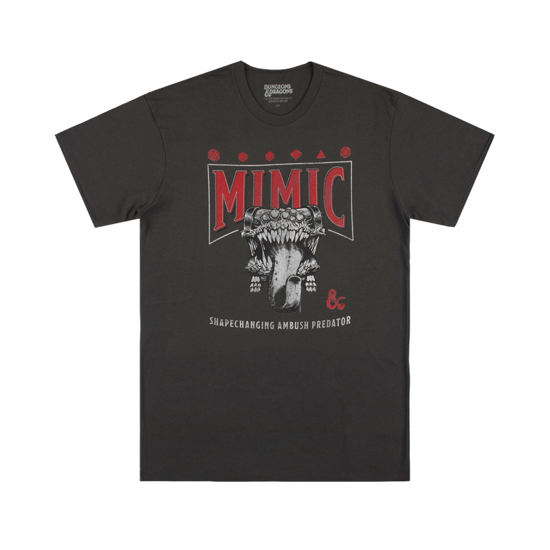 Mimic Shapechanging Ambush Predator Charcoal Tee Dungeons