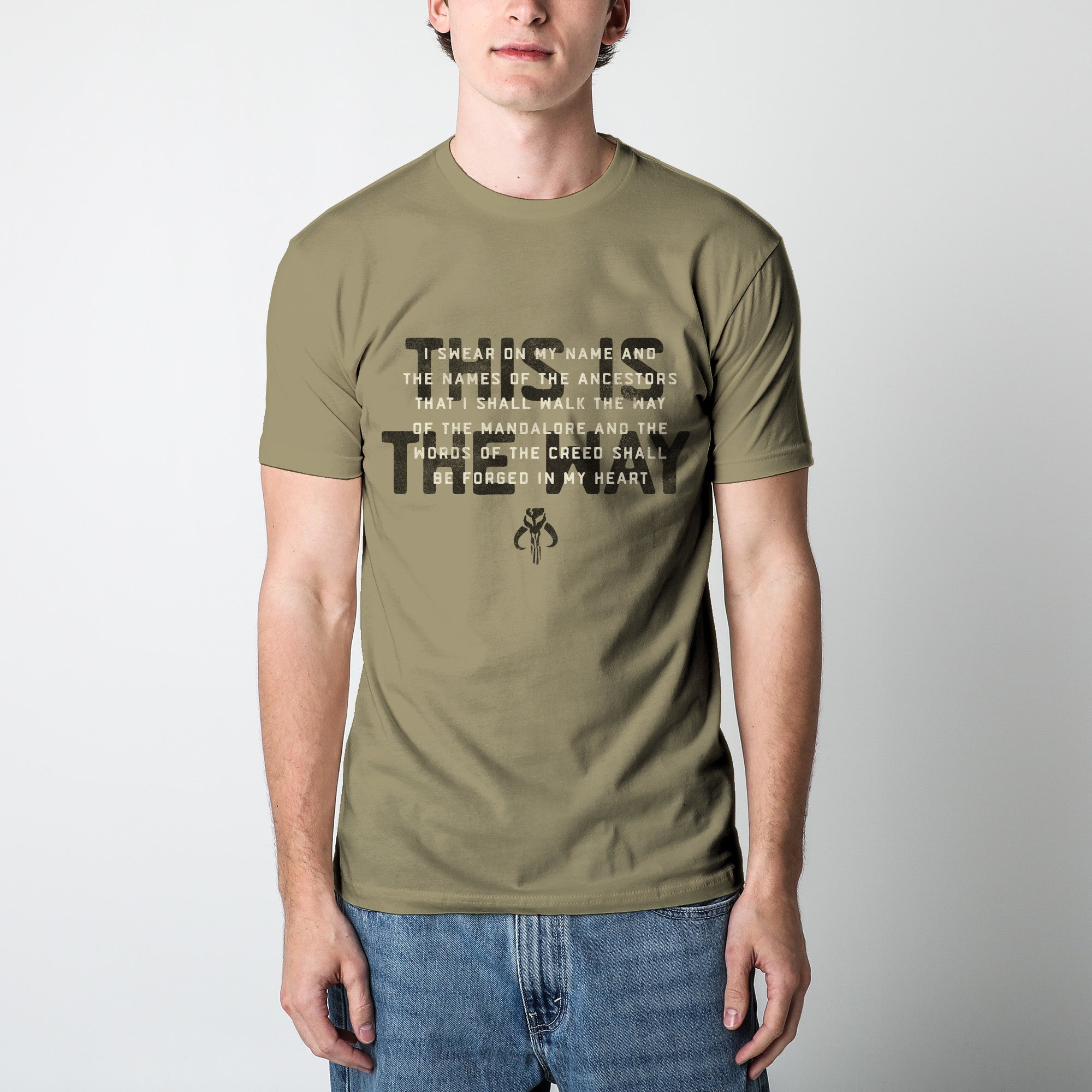 Star Wars Mandalorian This Is The Way Creed Olive Tee | Official ...