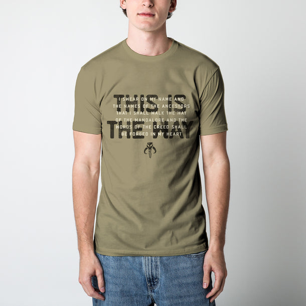 Mandalorian This Is The Way Creed Olive Tee