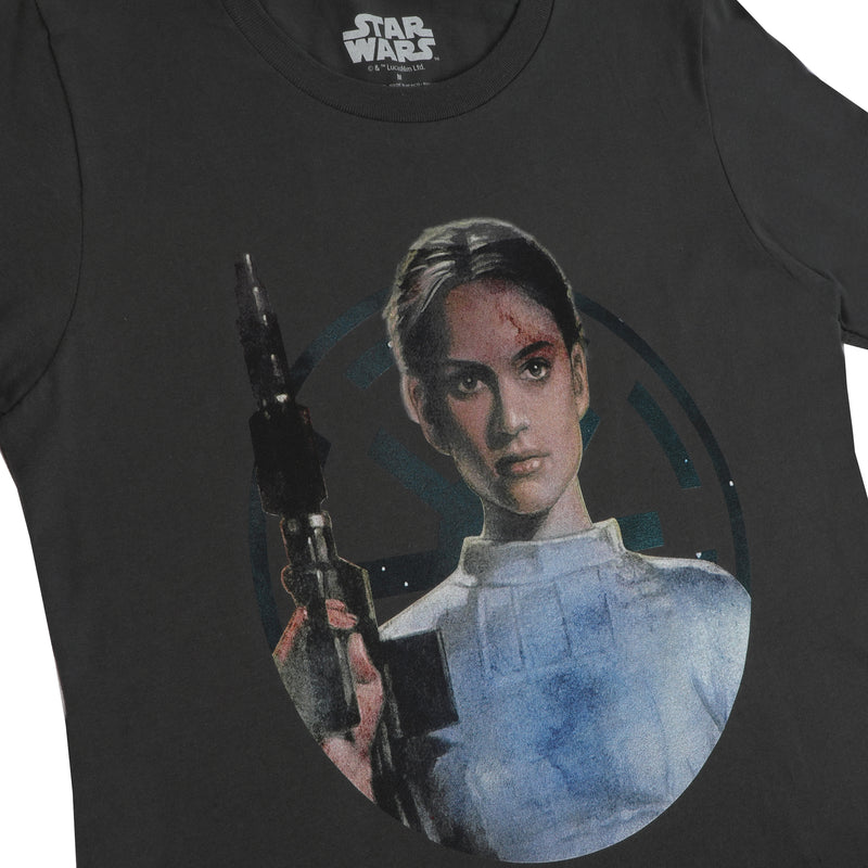 Padme with Blaster Charcoal Tee
