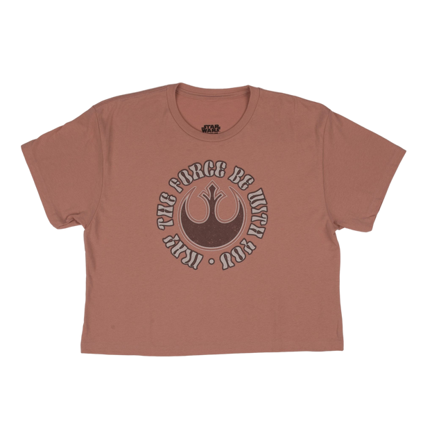 Leia May The Force Be With You Cropped Pink Tee