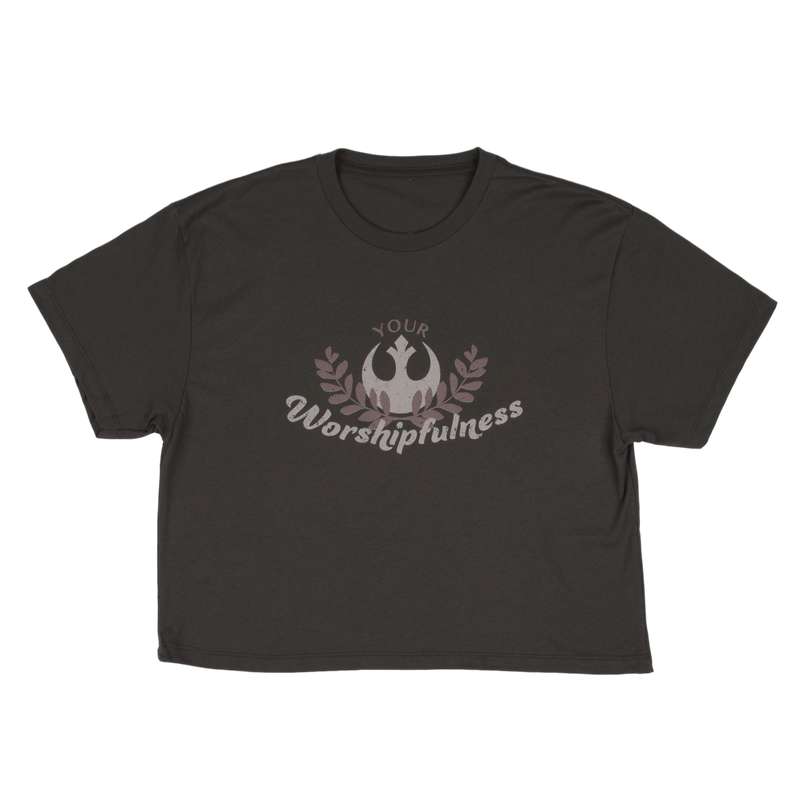 Leia Your Worshipfulness Cropped Charcoal Tee