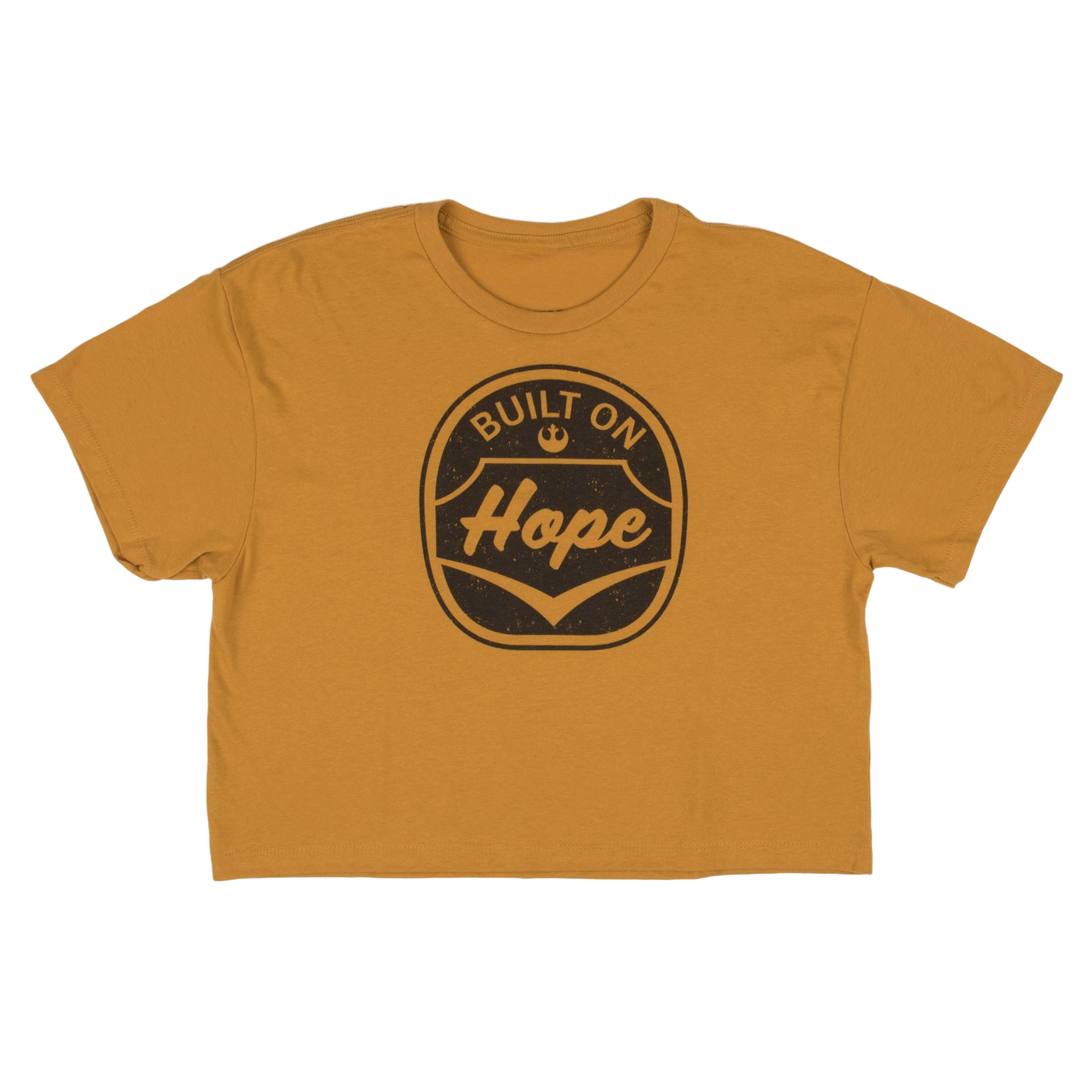Leia Built On Hope Cropped Gold Tee