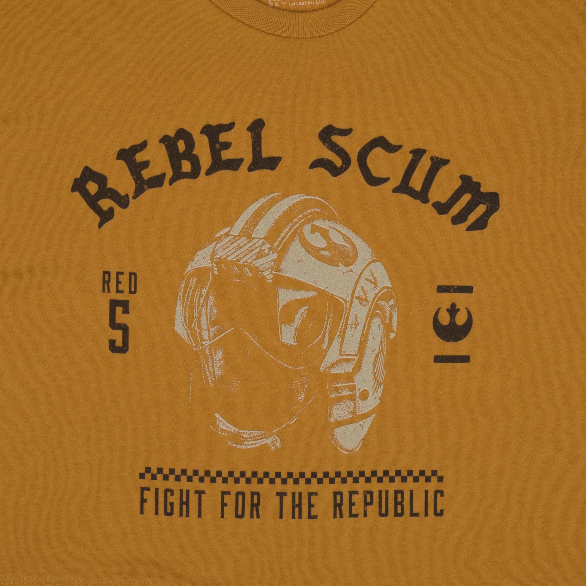 Rebel Scum Pilot Helmet Cropped Gold Tee