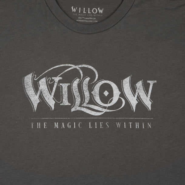 Willow Logo Crop Gray Tee