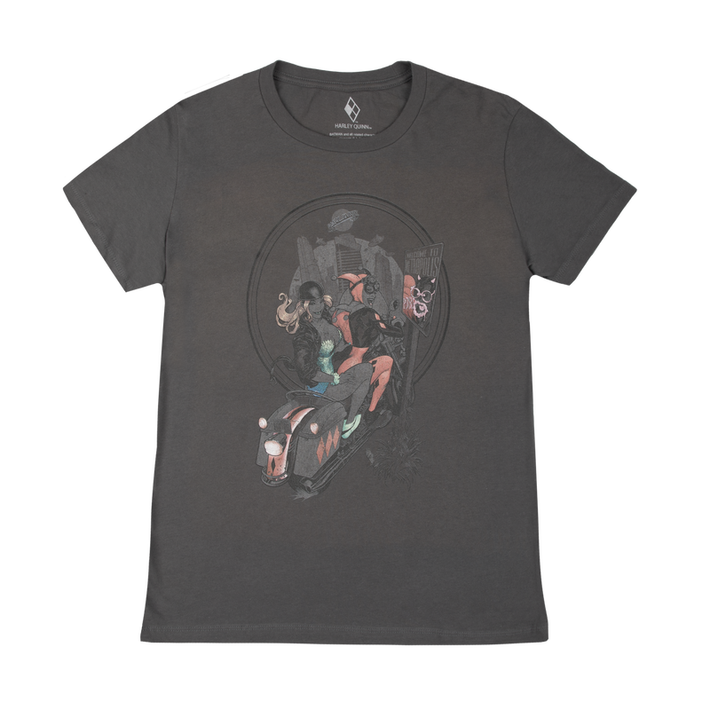 Vintage Harley Quinn & Poison Ivy Charcoal Women's Tee