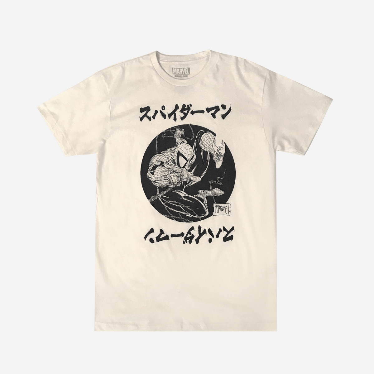 Marvel Spider-Man Kanji Natural Tee – Heroes & Villains