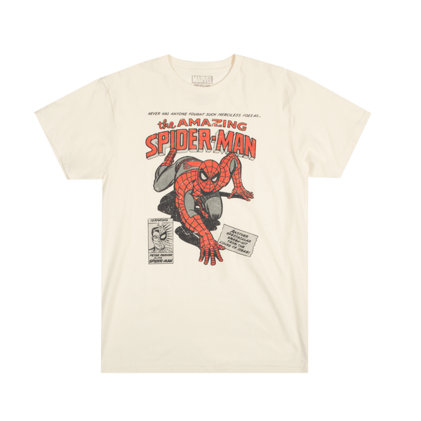 Marvel Spider Man Vintage Cover Natural Tee Marvel Heroes Villains